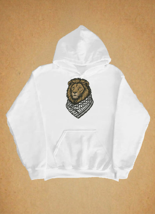 Lion wearing Kufiyah Hoodie