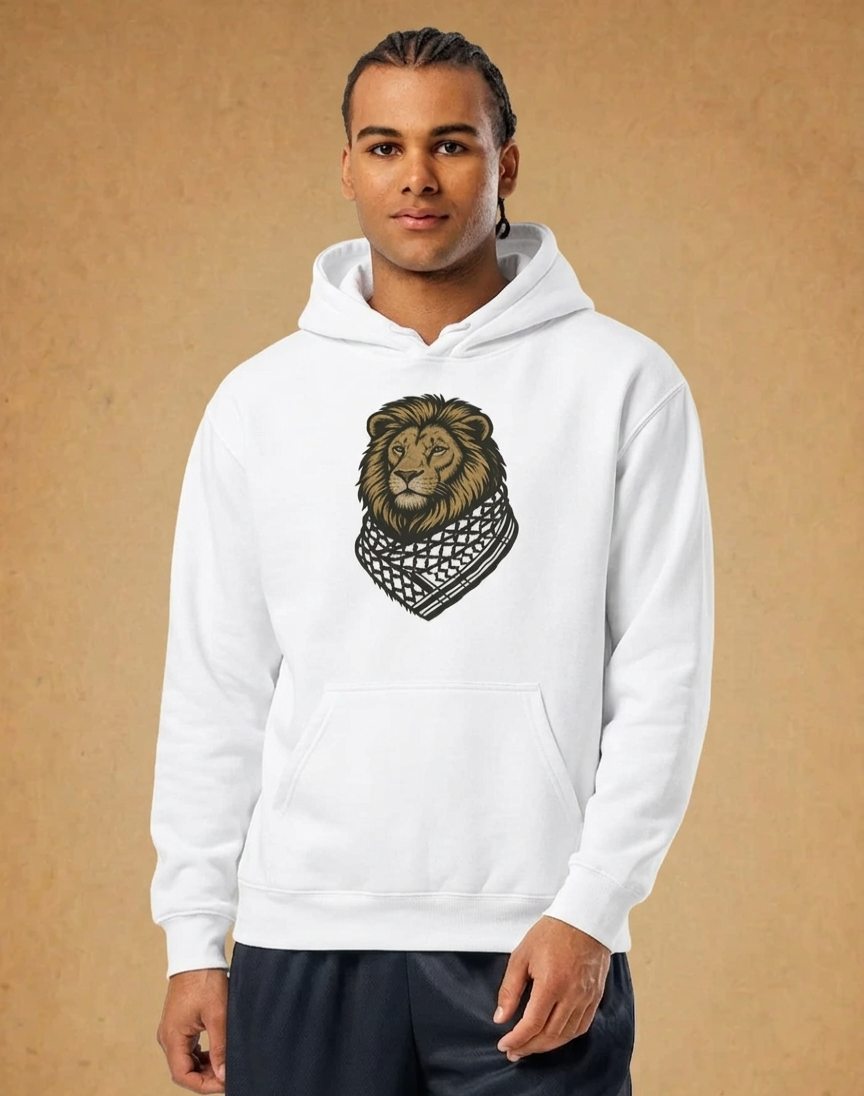 Lion wearing Kufiyah Hoodie