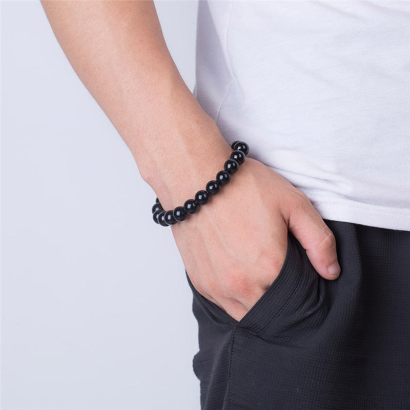 Unisex Adjustable Obsidian Stone Bracelet - Urabian Outfitters