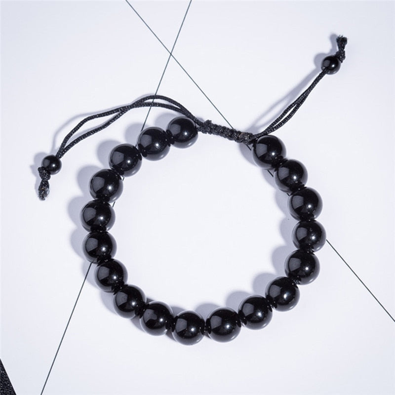 Unisex Adjustable Obsidian Stone Bracelet - Urabian Outfitters